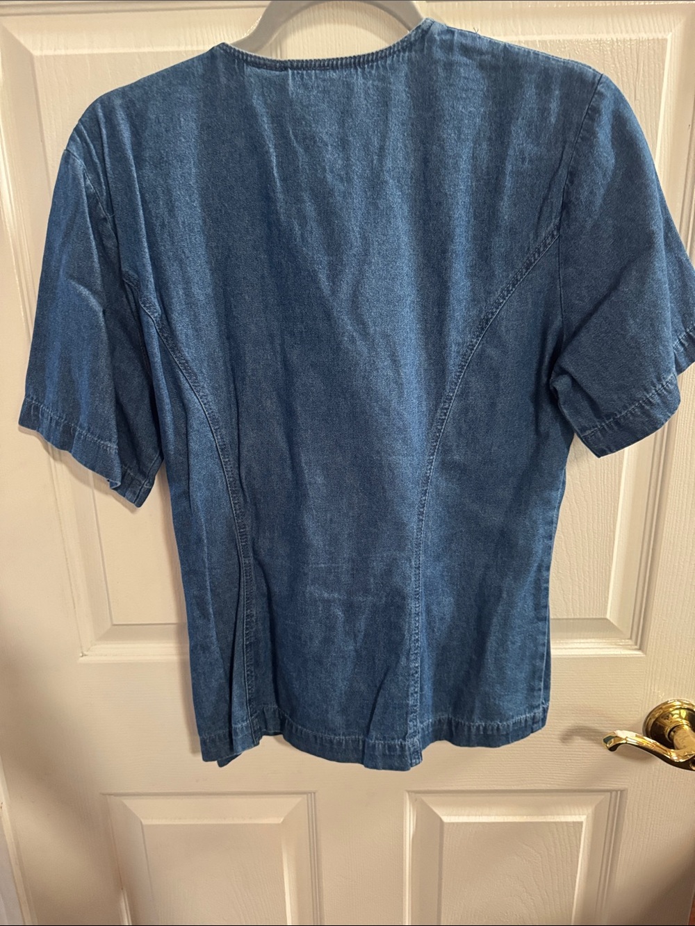 Vintage Coldwater Creek Denim-Style Wrap Top in Blue - Picture 4 of 8